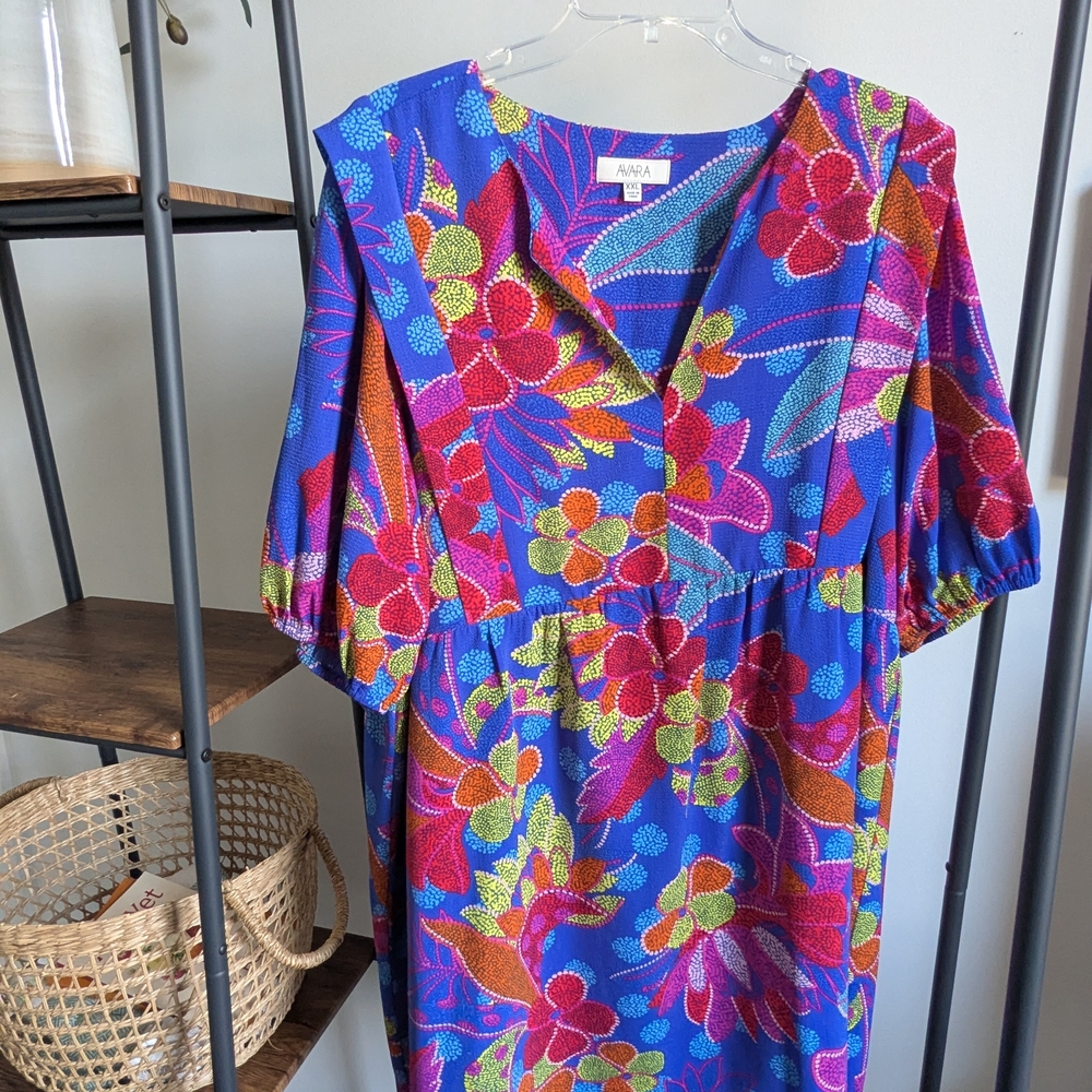 Floral Blue Mini Dress - Picture 4 of 4